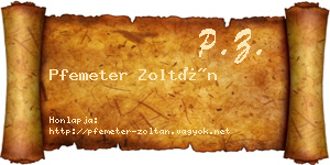 Pfemeter Zoltán névjegykártya