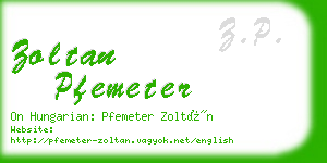 zoltan pfemeter business card